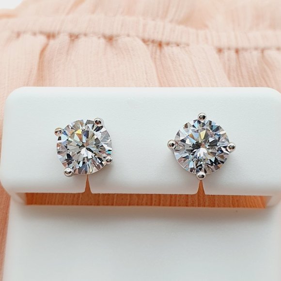 7MM S925 Sterling Silver CZ Stud Earrings for Women/Girl, US19251017 - Picture 8 of 14